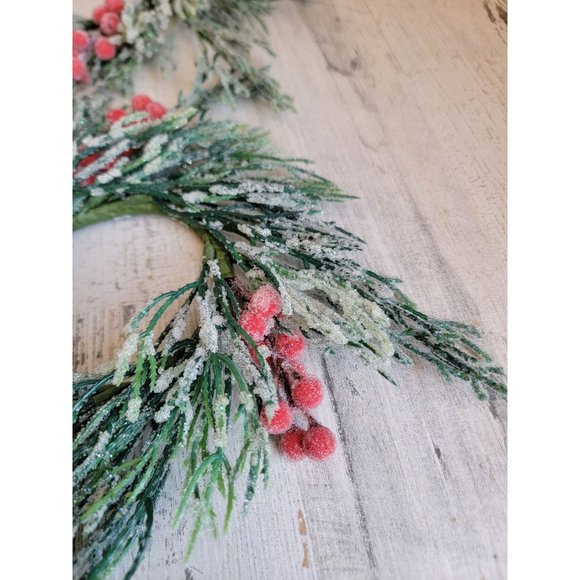 Wreath frosted cranberries mini set hanging home decor xmas - Picture 4 of 6